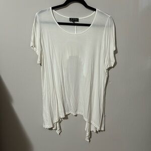 POL Open Back Draped Shirt Blouse White‎